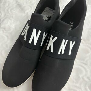 DKNY Black Slip-On Logo Sneakers